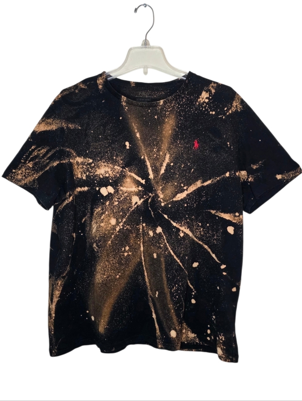 Polo Ralph Lauren Black Acid Washed T-Shirt Size XL
